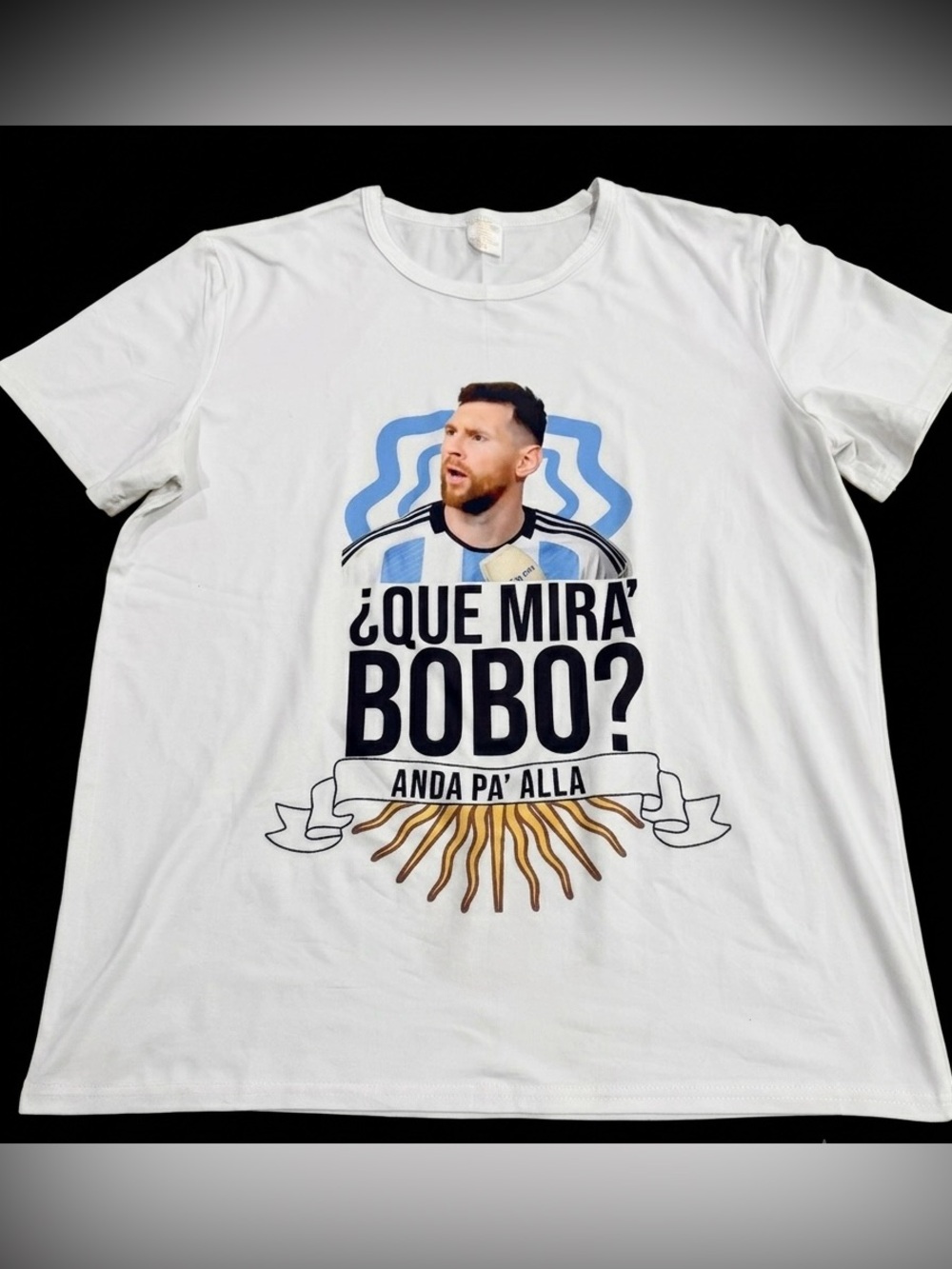 Lionel Messi "Que Mira Bobo" Argentina World Cup Graphic T-Shirt – Brand New